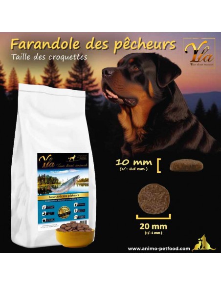 Croquettes rondes 20 mm pour chiens de grande race, digestion et santé dentaire