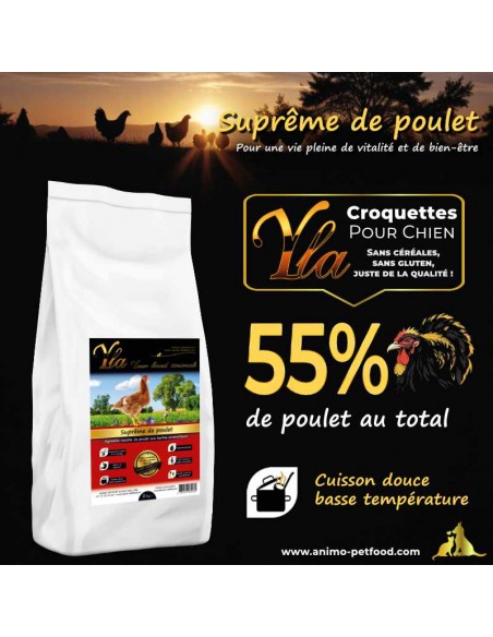 Croquettes hypoallergéniques au poulet pour chiens de petite race, idéales pour réduire les allergies alimentaires