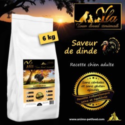 Alimentation sans céréales pour chien adulte, croquettes à la dinde, hypoallergéniques et sans gluten