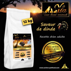 Croquettes pour chien adulte, dinde hypoallergénique sans céréales, adaptées aux allergies alimentaires