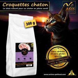 Croquettes hypoallergéniques pour chaton 300 g, sans céréales, recette équilibrée et saine