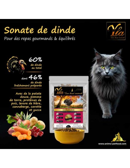 Alimentation hypoallergénique naturelle pour chats adultes, adaptée aux chats sensibles et sans céréales