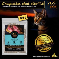 Croquettes sans céréales pour chats stérilisés, adaptées pour une santé optimale et un poids équilibré