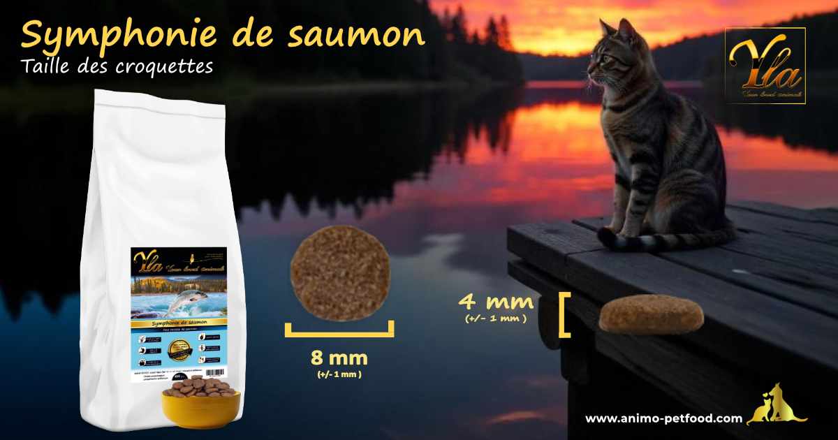 Croquettes de saumon pour chat adulte adaptées à la mâchoire