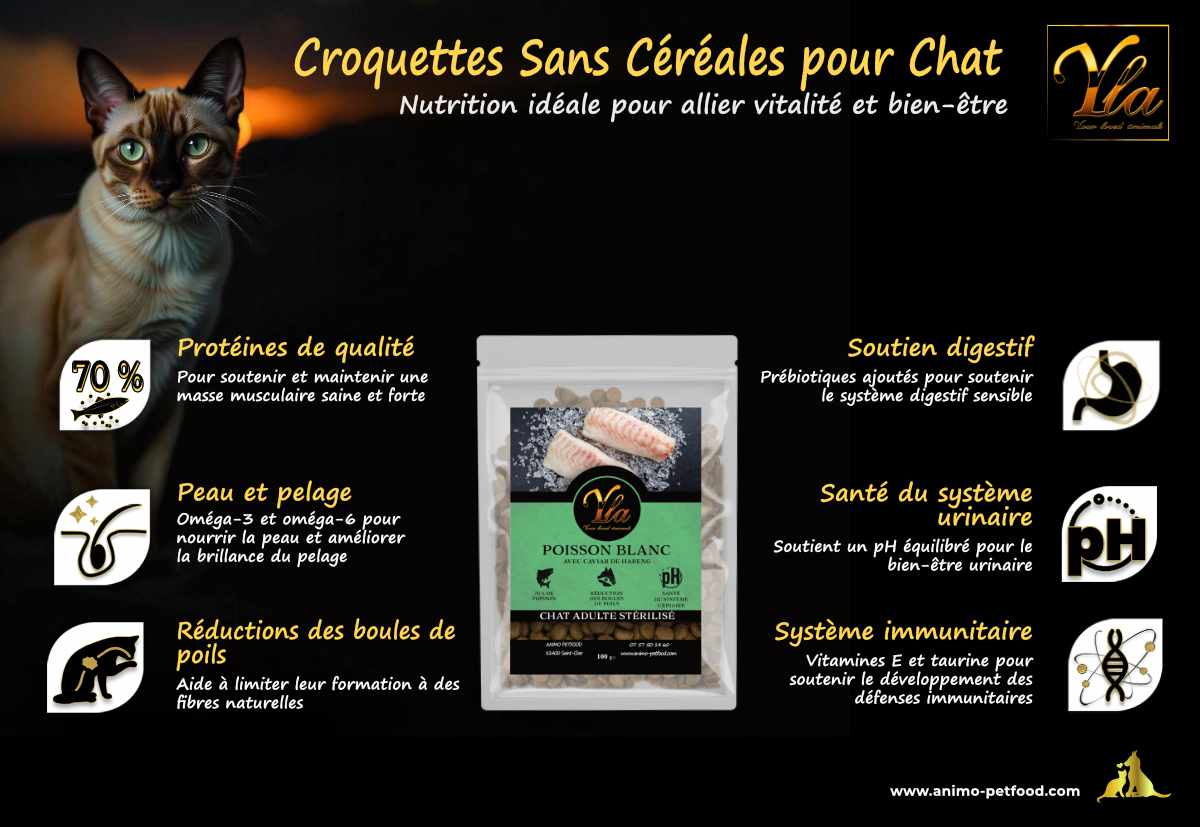 Recette équilibrée pour chats d’intérieur, idéale pour le contrôle du poids et une digestion facile.