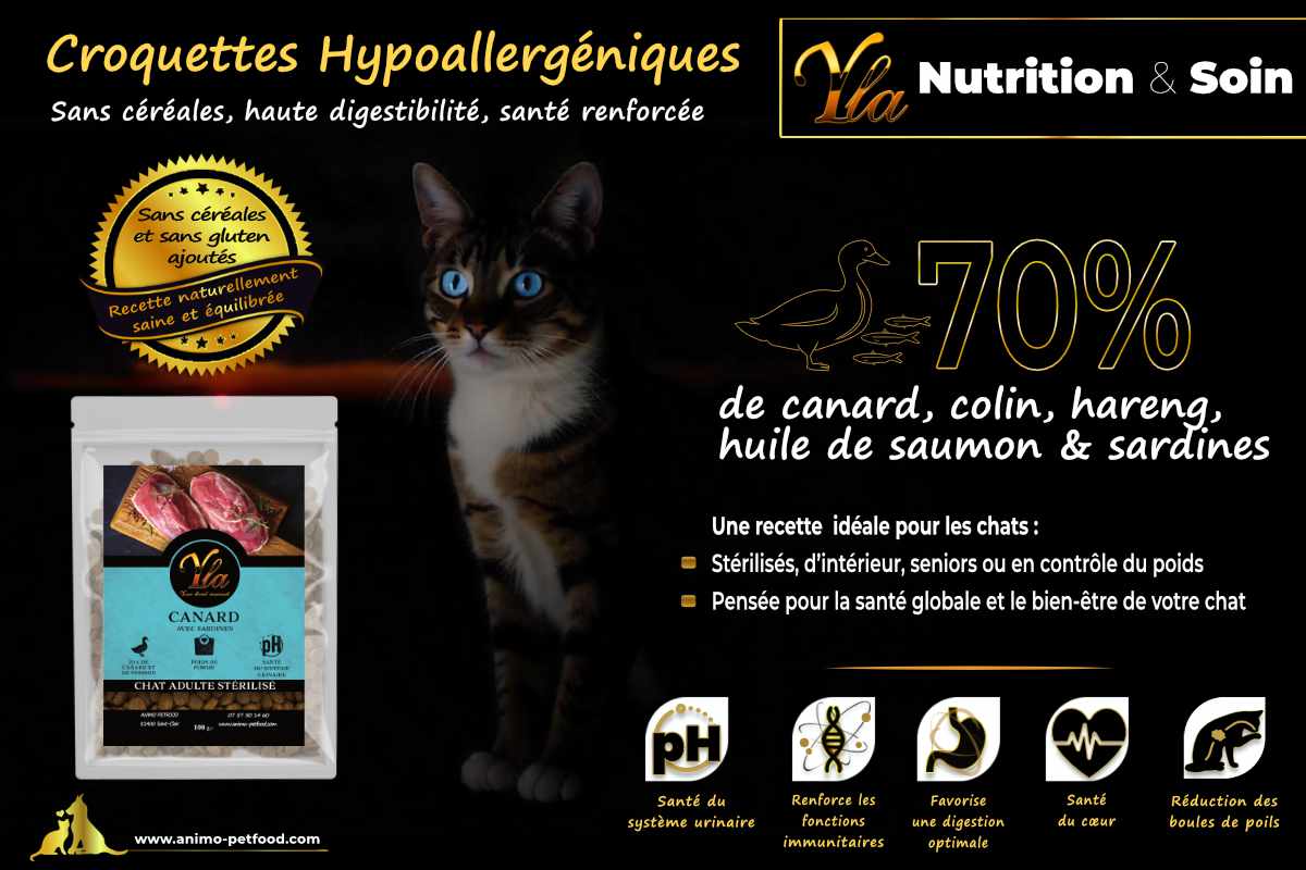 Croquettes Canard & Sardines pour chat stérilisé