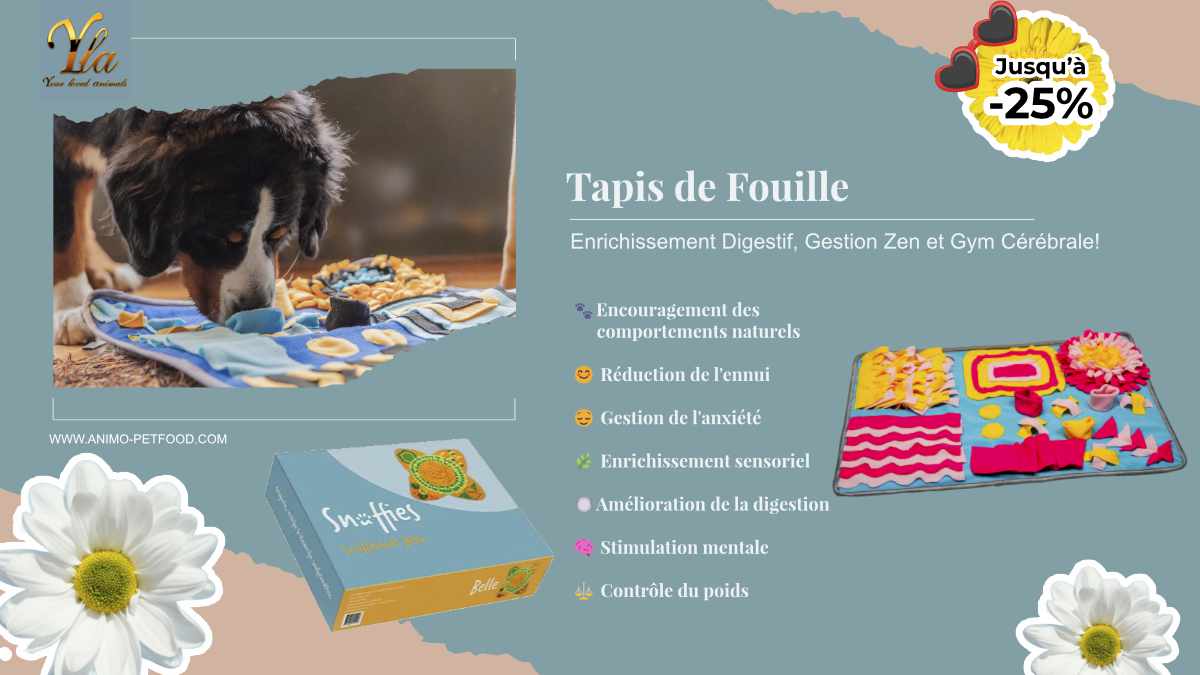 Tapis de fouille favorisant les comportements naturels des animaux